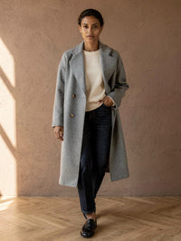 Manteau long croisé Eugénie – Gris