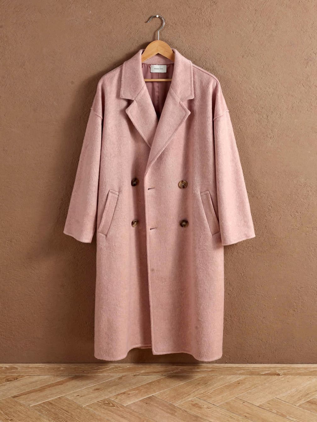 Manteau long croisé Eugénie – Rose