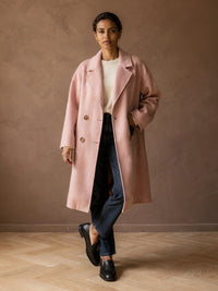 Manteau long croisé Eugénie – Rose
