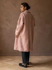 Manteau long croisé Eugénie – Rose