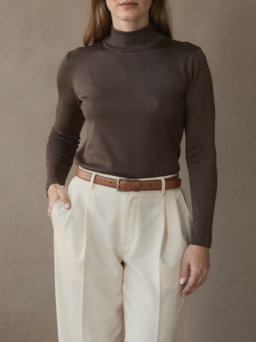 Pull vintage Faustine – Maron foncé