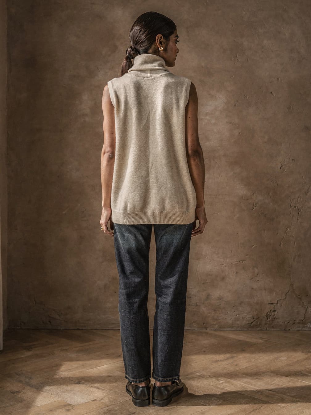 Pull sans manches Garance – Beige