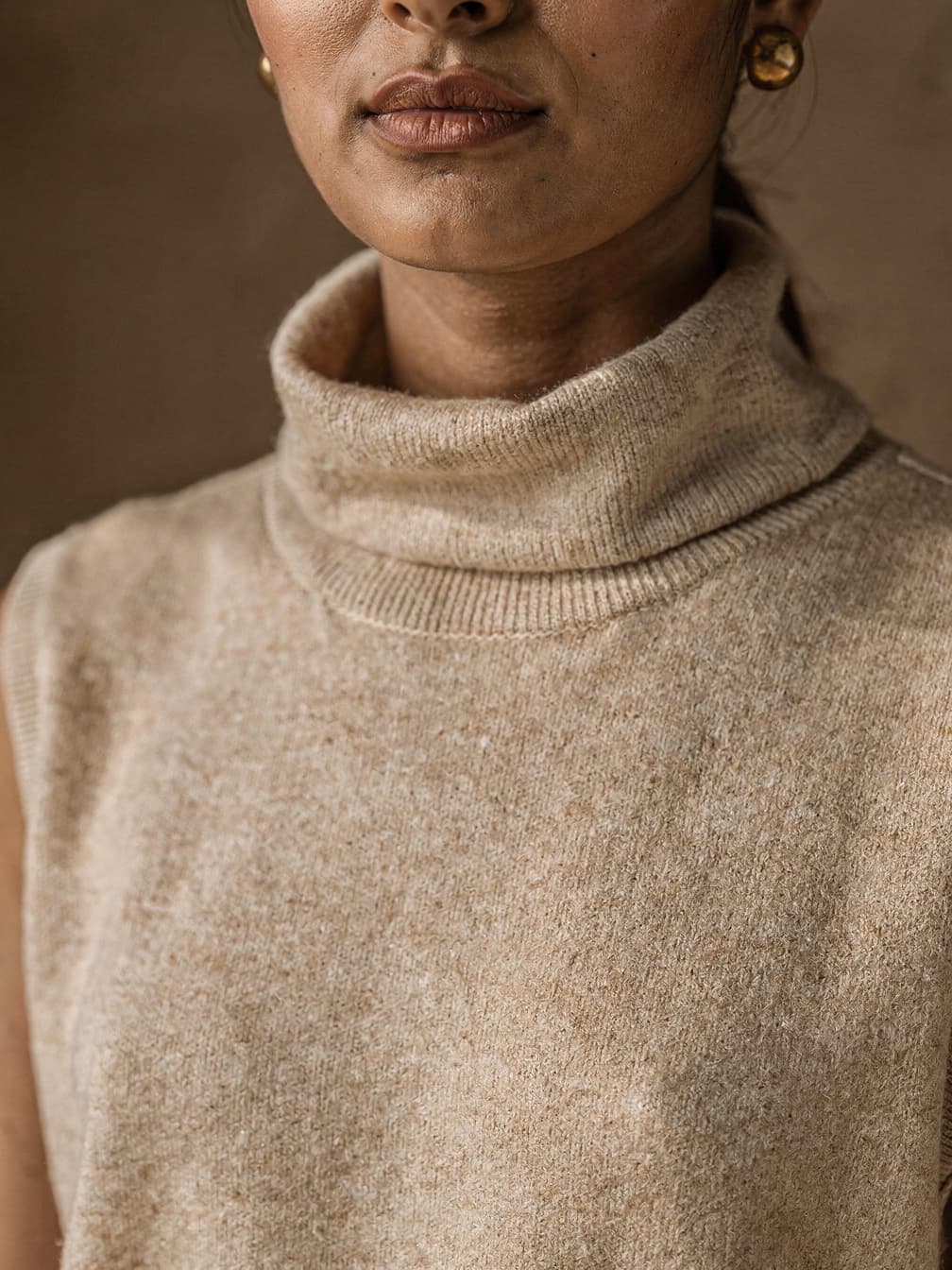 Pull sans manches Garance – Beige