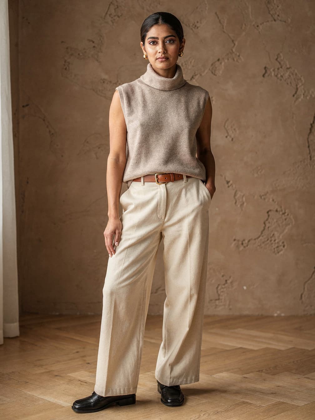 Pull sans manches Garance – Maron clair
