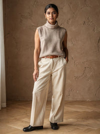 Pull sans manches Garance – Maron clair