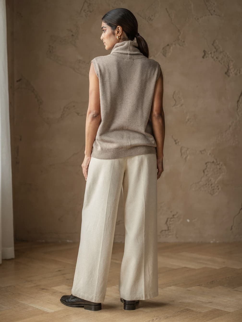 Pull sans manches Garance – Maron clair