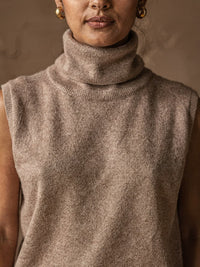 Pull sans manches Garance – Maron clair