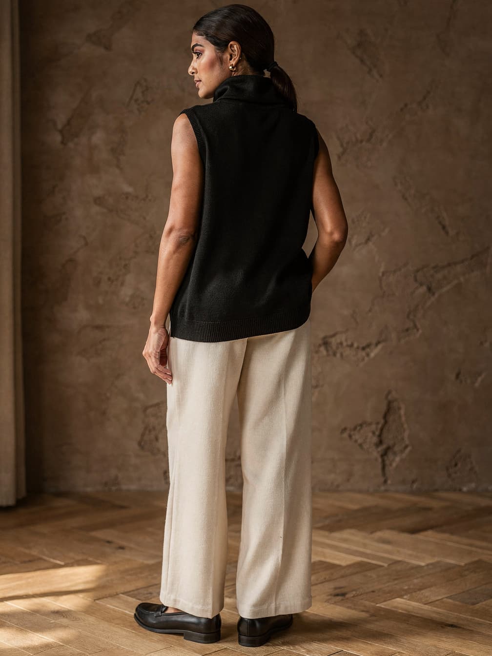 Pull sans manches Garance – Noir