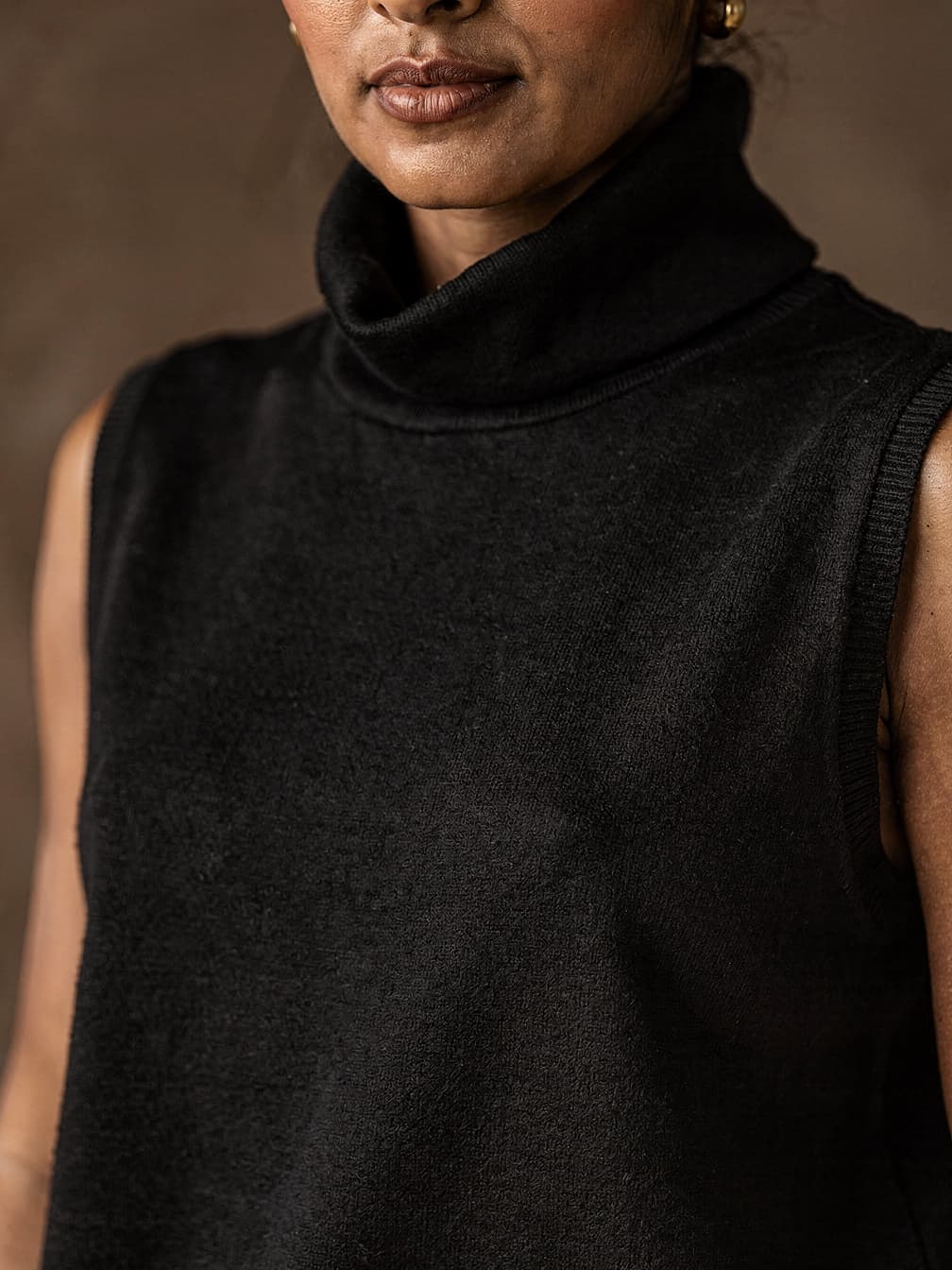 Pull sans manches Garance – Noir