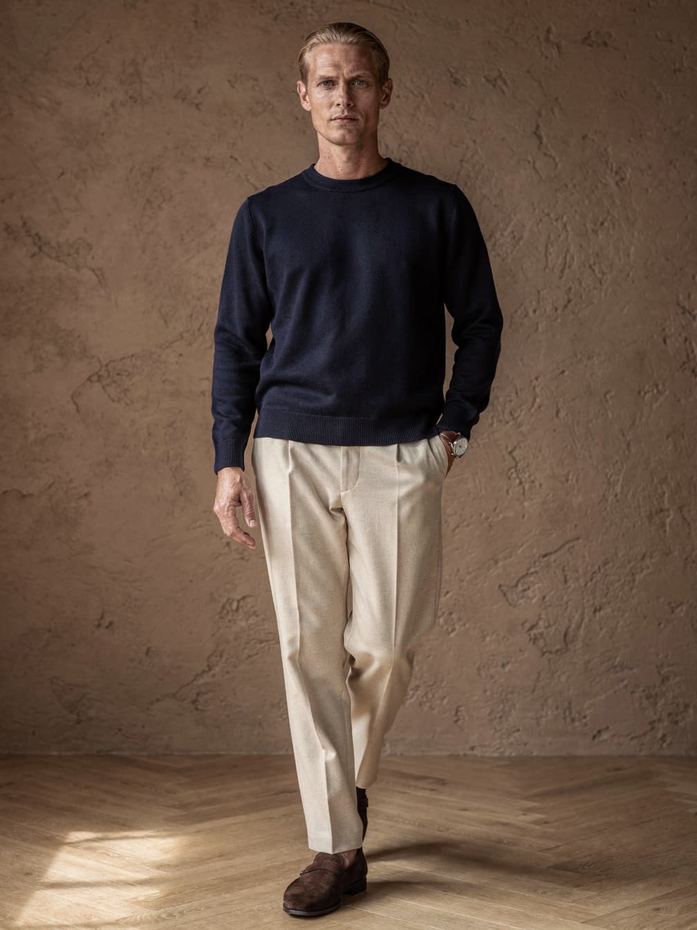 Pull col rond Henri – Marine
