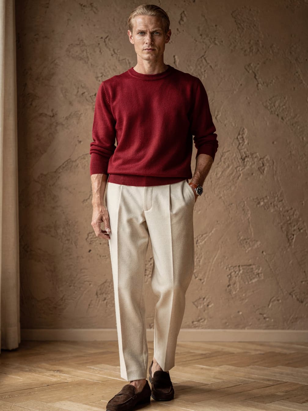 Pull col rond Henri – Rouge