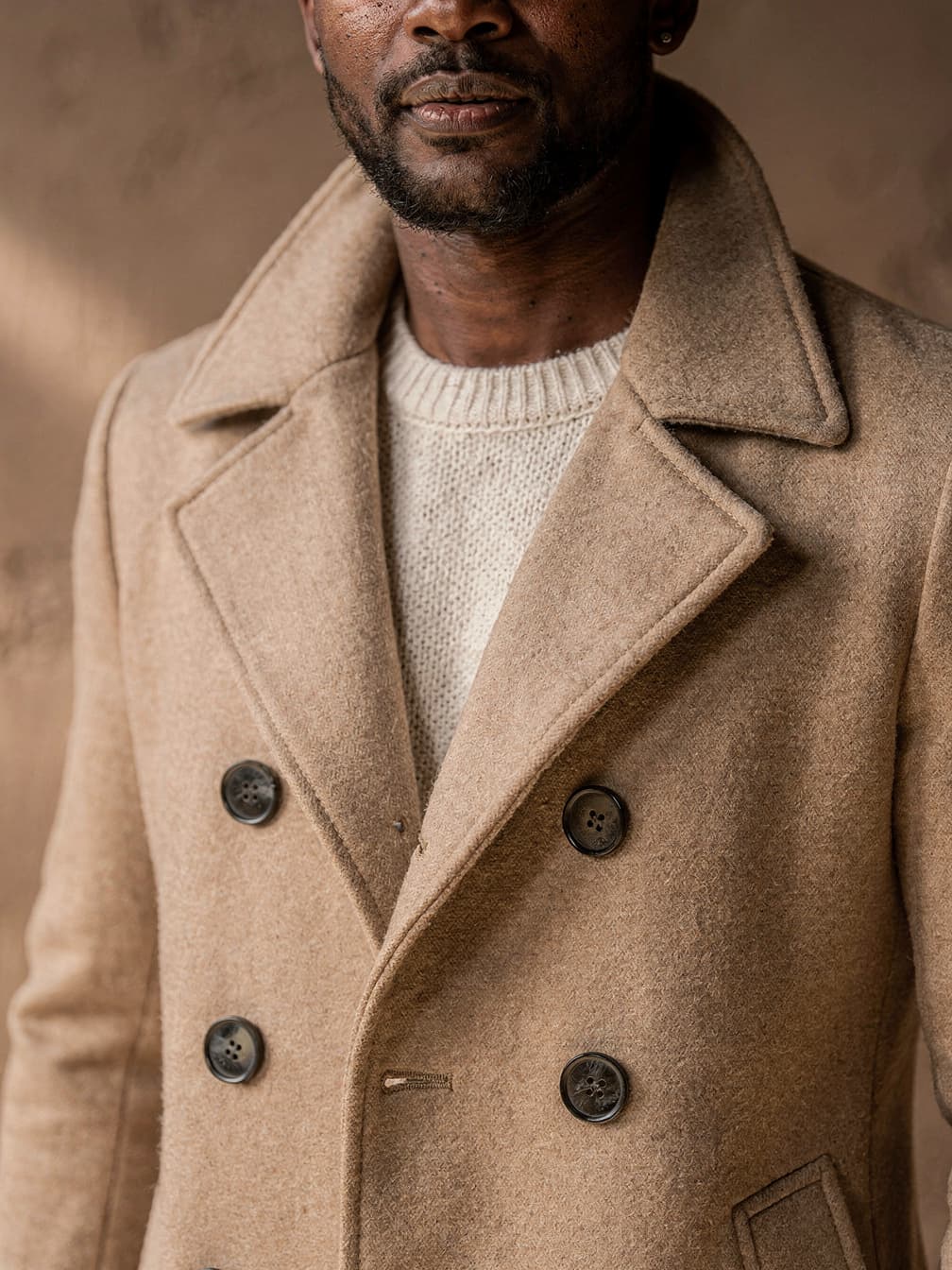 Manteau croisé Hippolyte – Beige