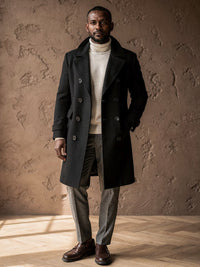 Manteau croisé Hippolyte – Noir