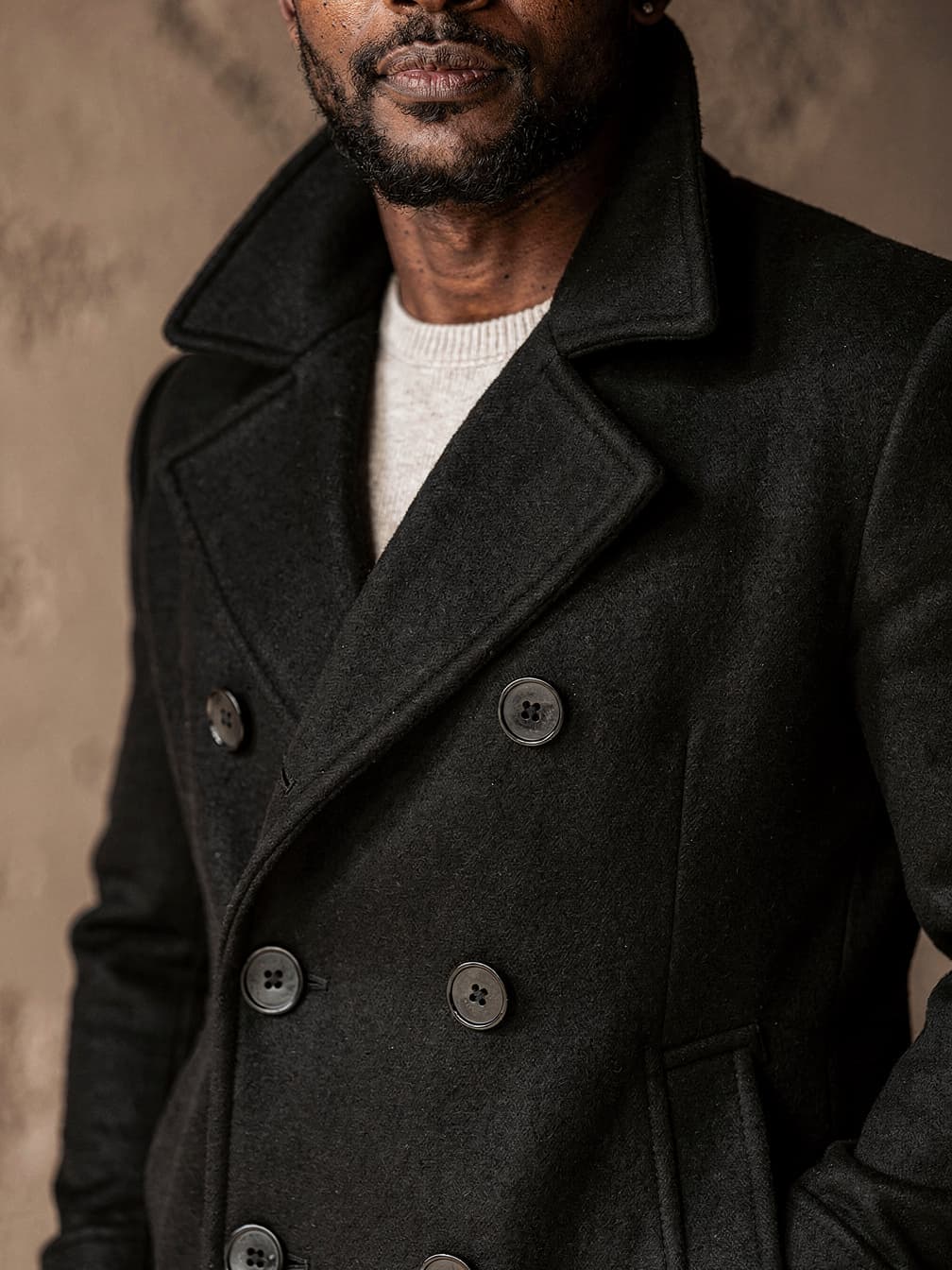 Manteau croisé Hippolyte – Noir