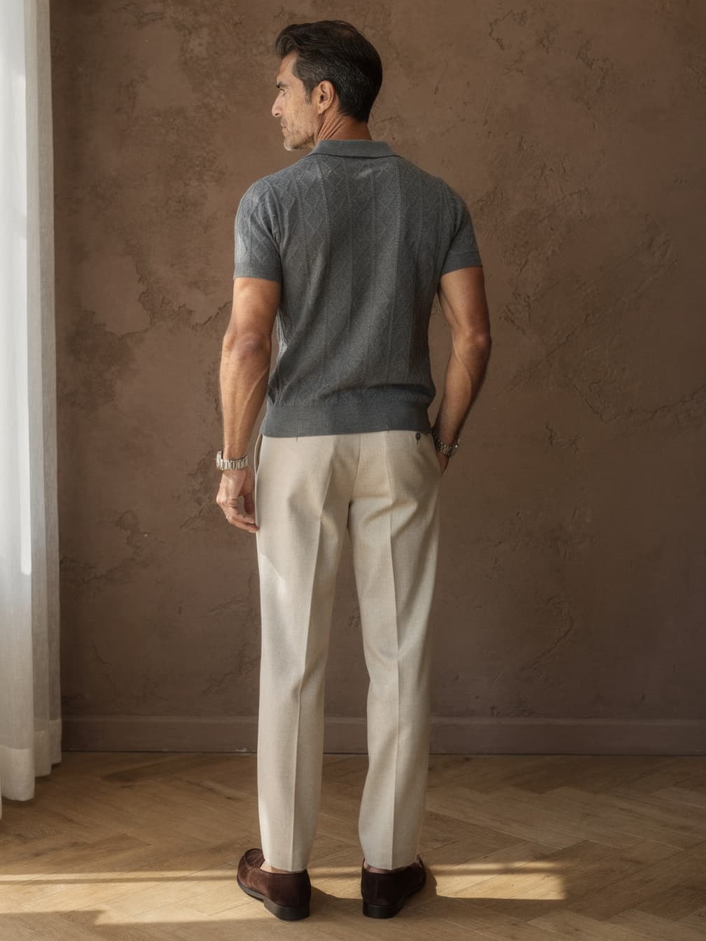 Polo en maille Hugo – Gris