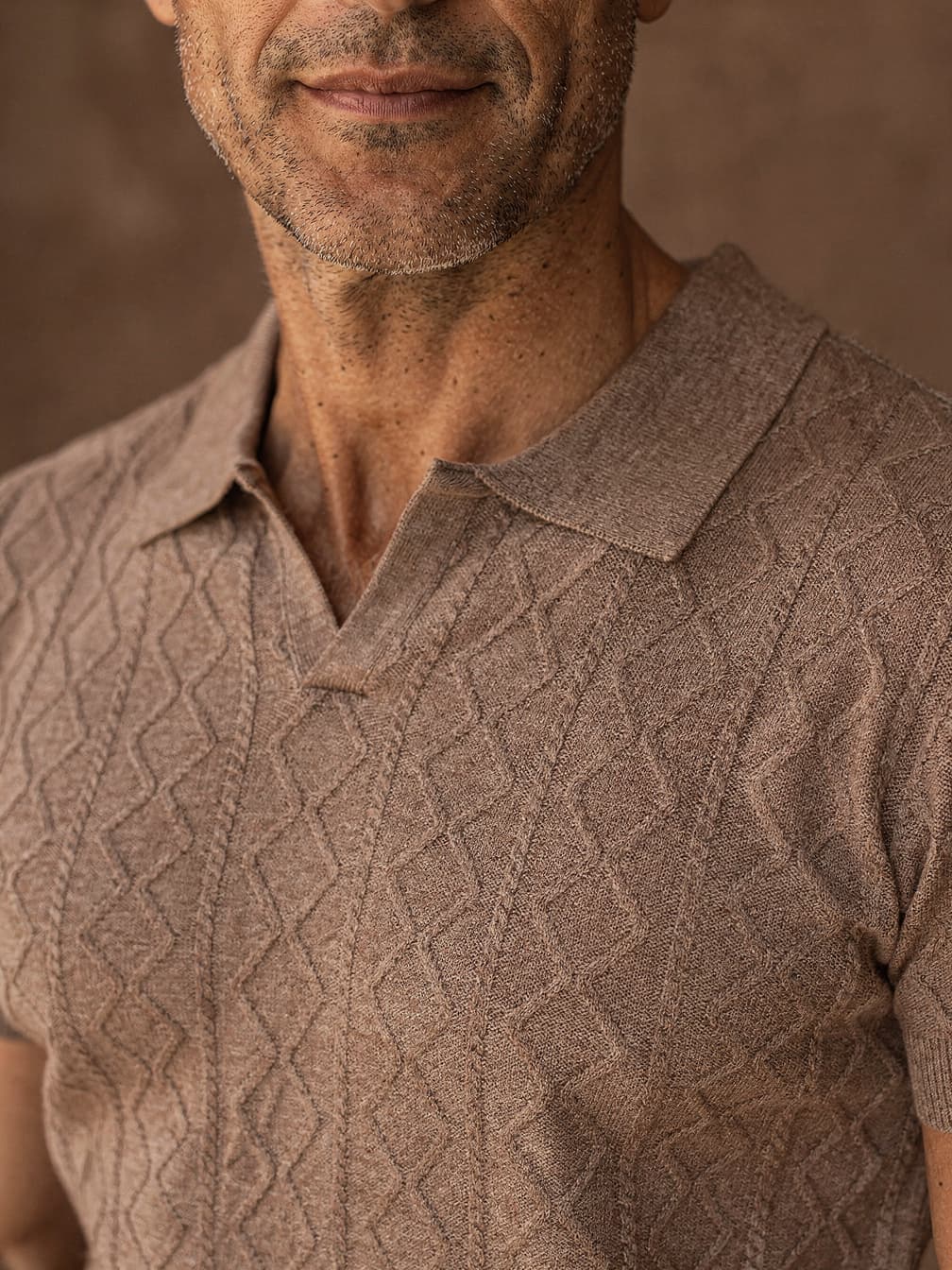 Polo en maille Hugo – Maron clair