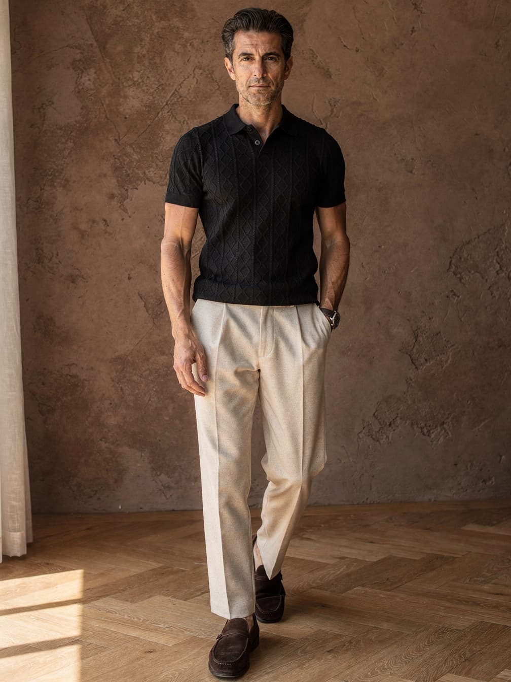 Polo en maille Hugo – Noir