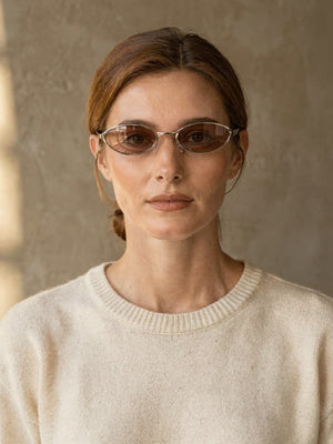 Lunettes de soleil ovales Isaure – Champagne