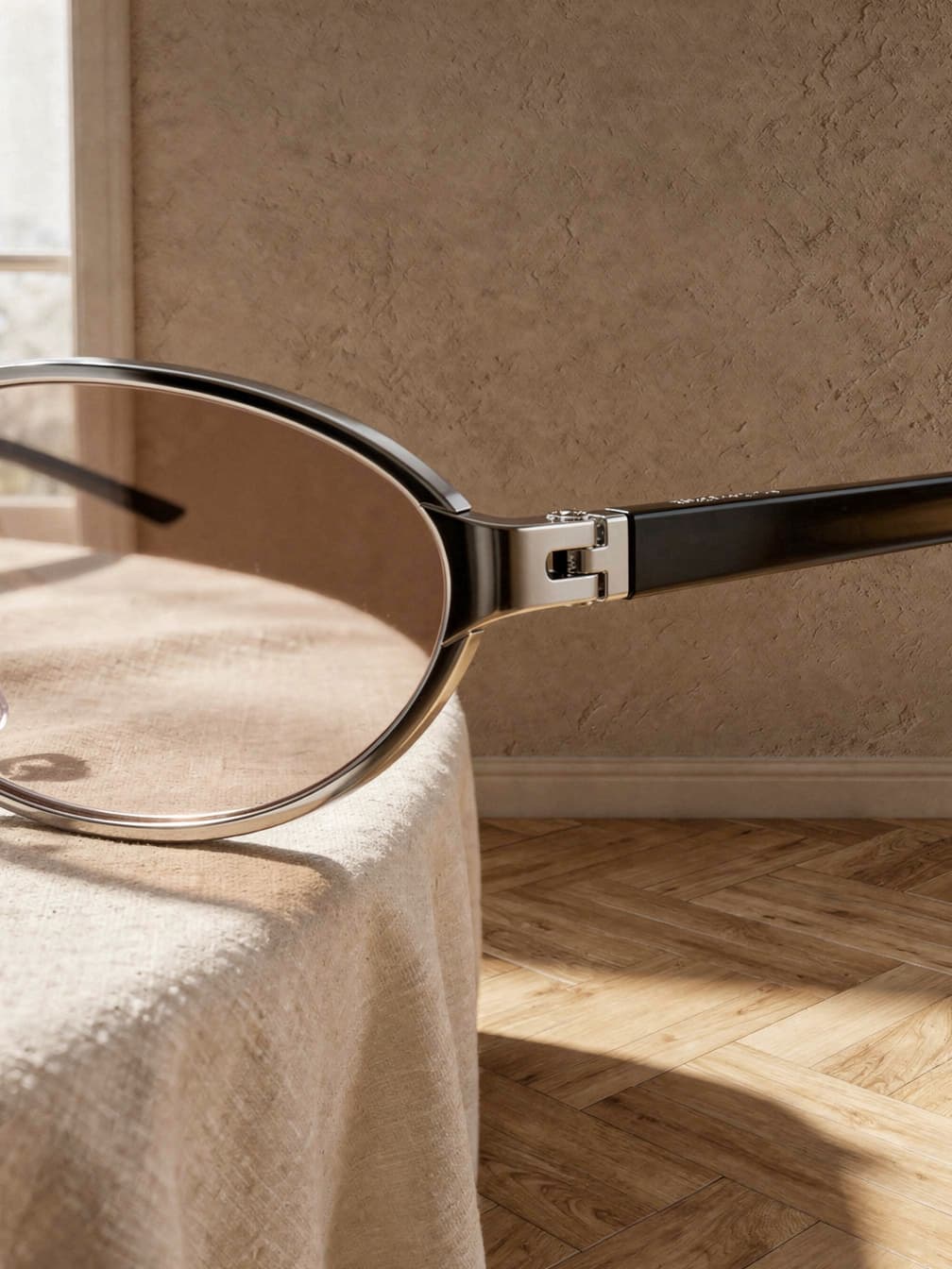 Lunettes de soleil ovales Isaure – Champagne