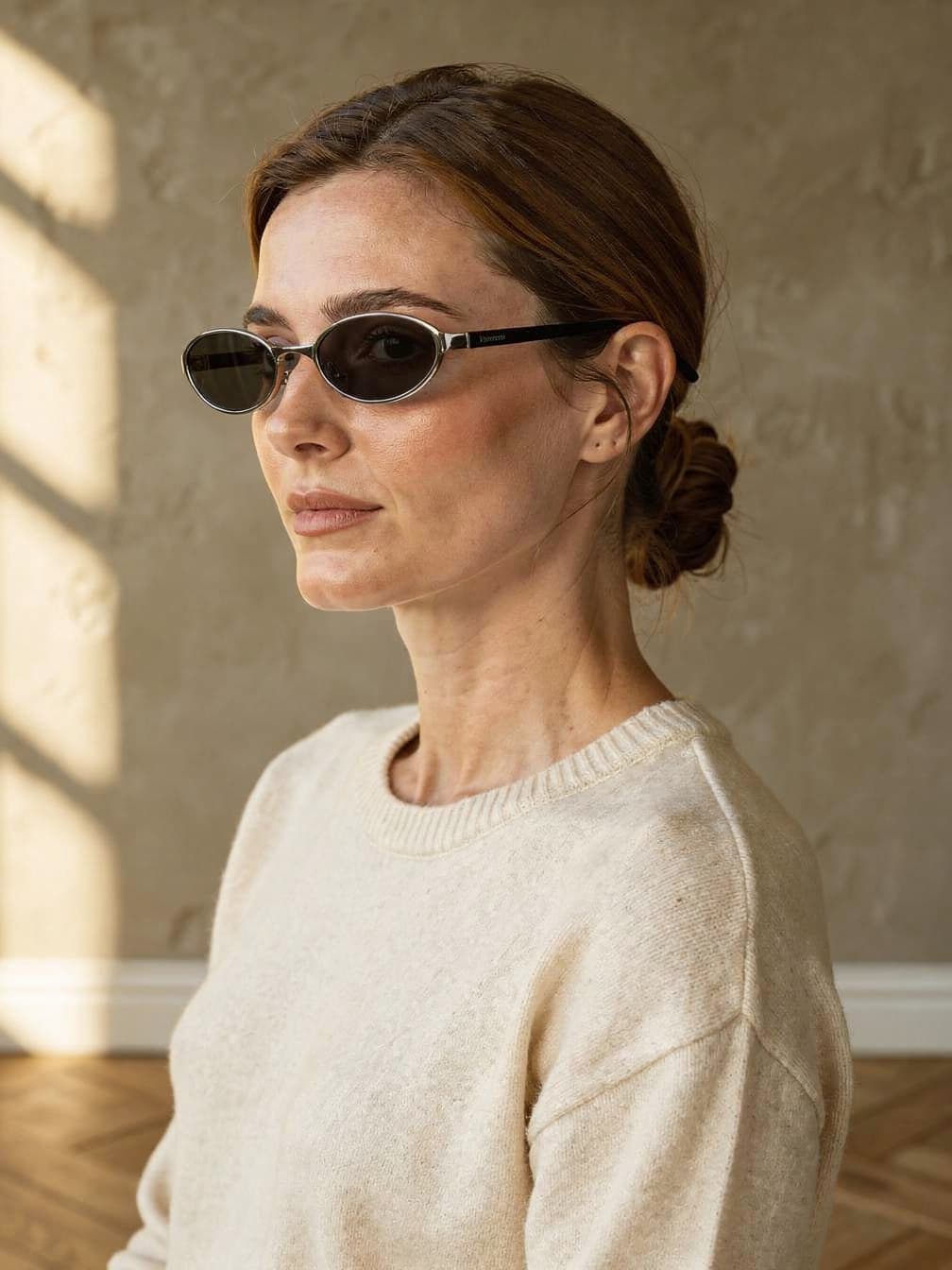 Lunettes de soleil ovales Isaure – Gris
