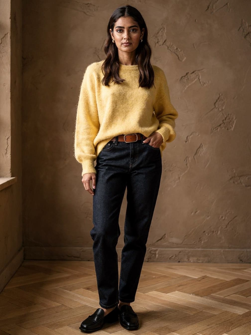 Pull col rond Juliette – Jaune