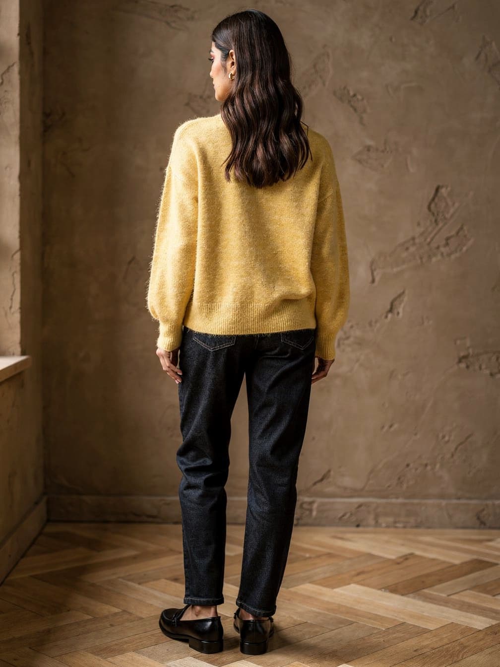 Pull col rond Juliette – Jaune