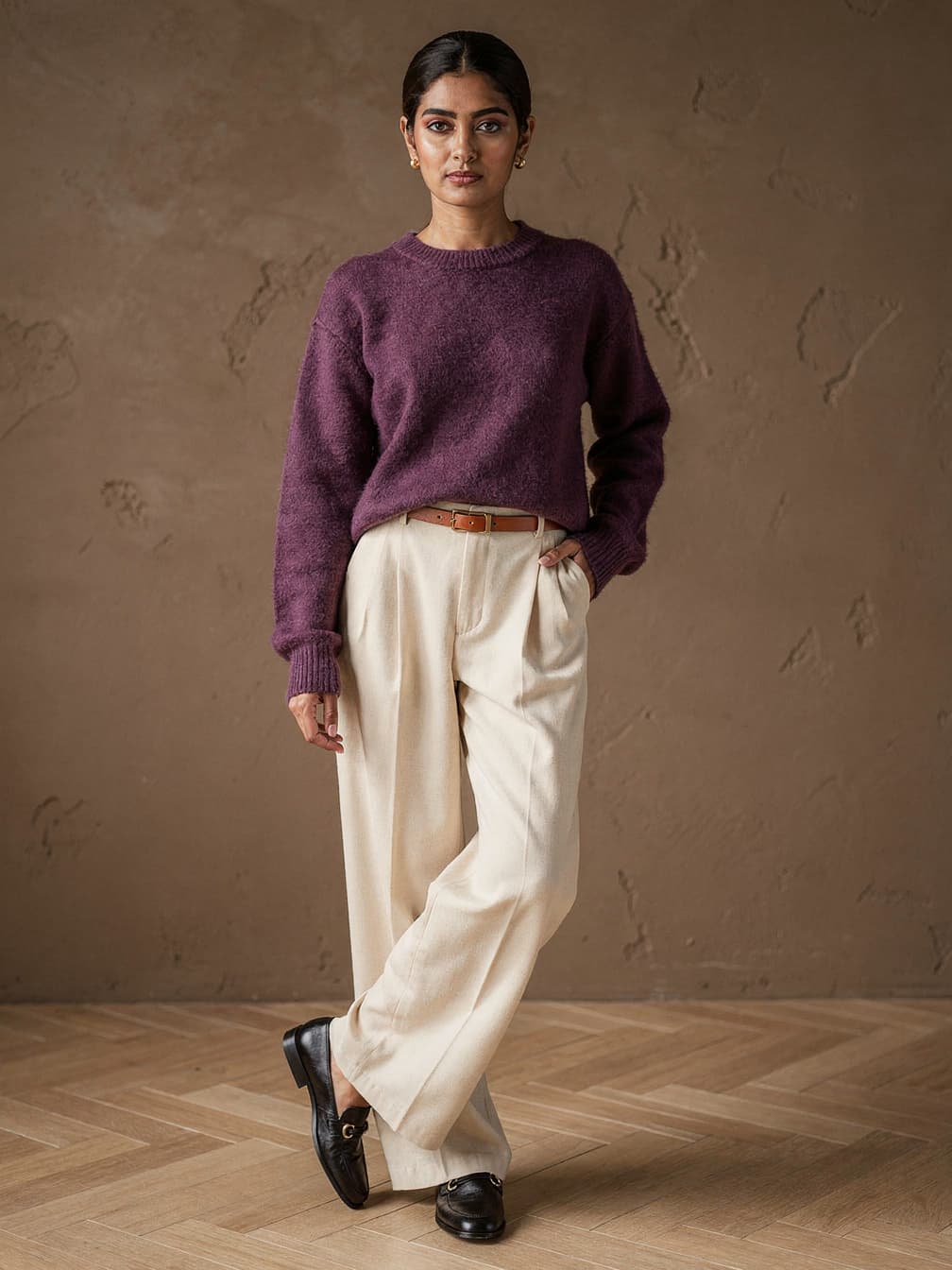 Pull col rond Juliette – Violet