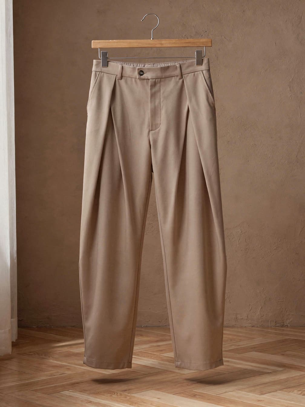 Pantalon taille haute Léon – Beige