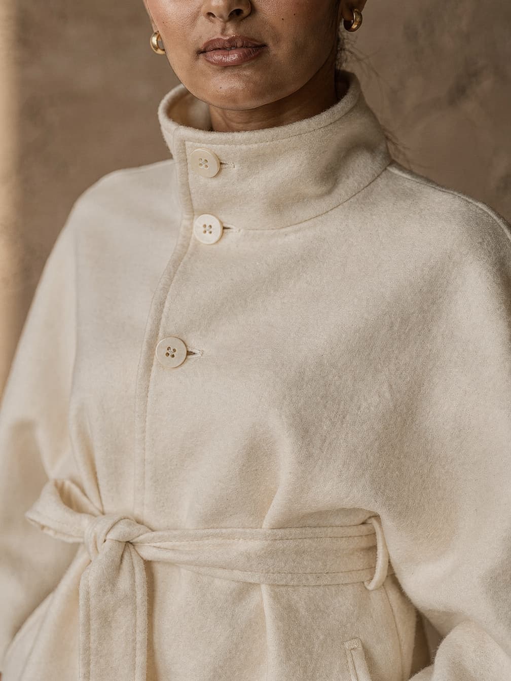 Manteau court Mathilde – Blanc