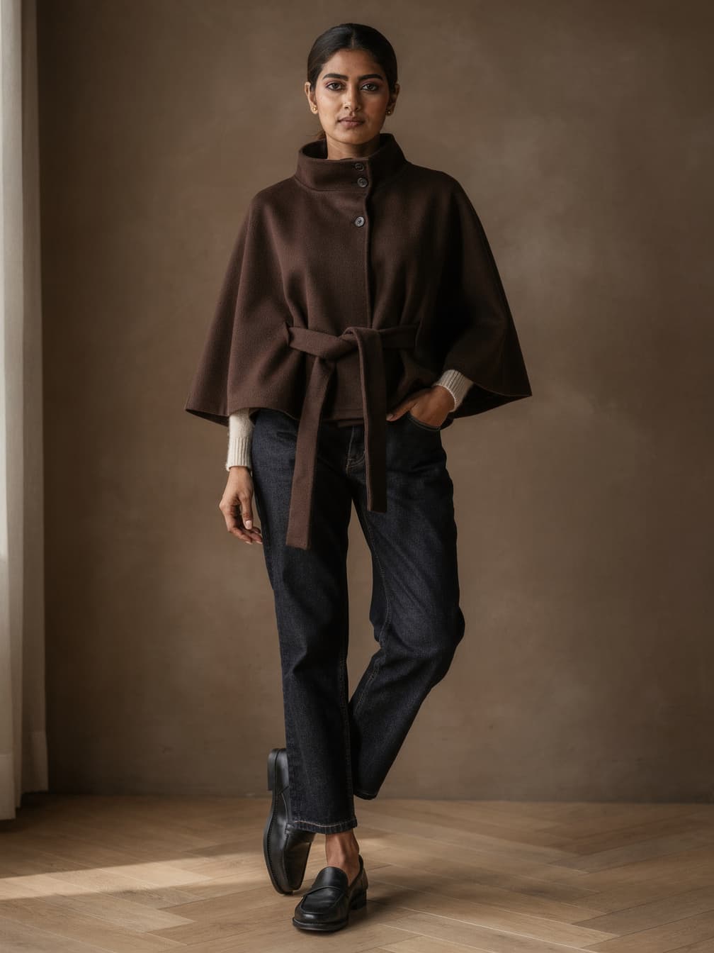 Manteau court Mathilde – Marron
