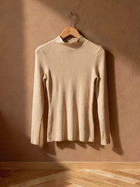 Pull col montant Noémie – Beige