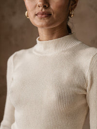 Pull col montant Noémie – Blanc