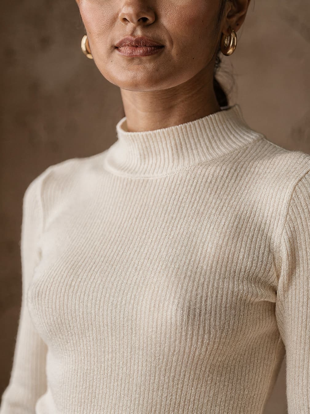 Pull col montant Noémie – Blanc