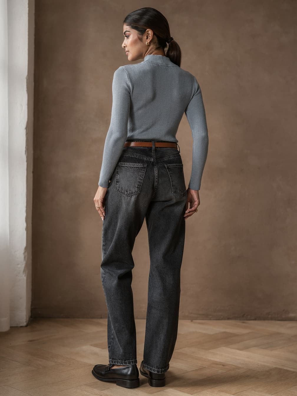 Pull col montant Noémie – Bleu clair