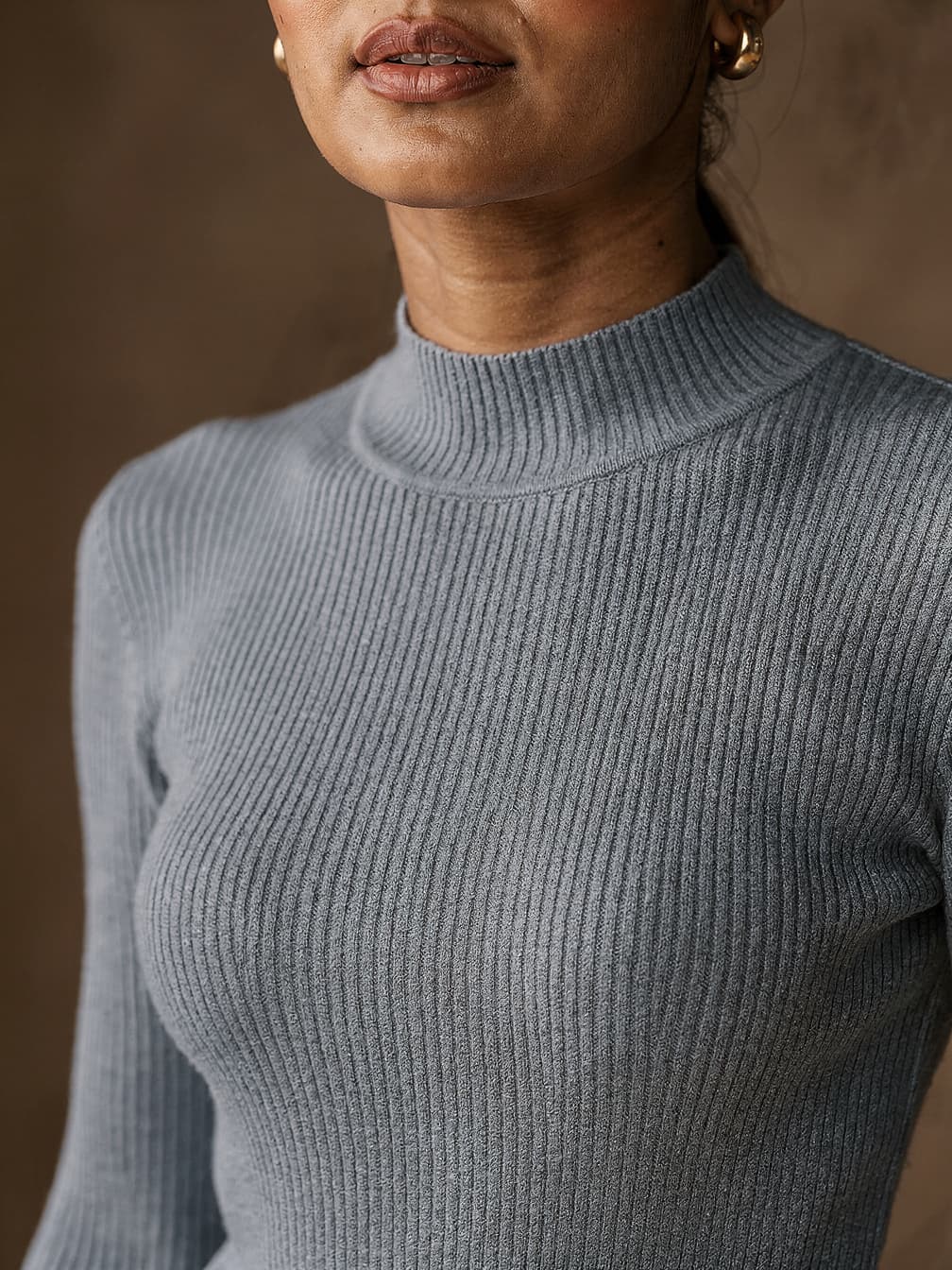 Pull col montant Noémie – Bleu clair