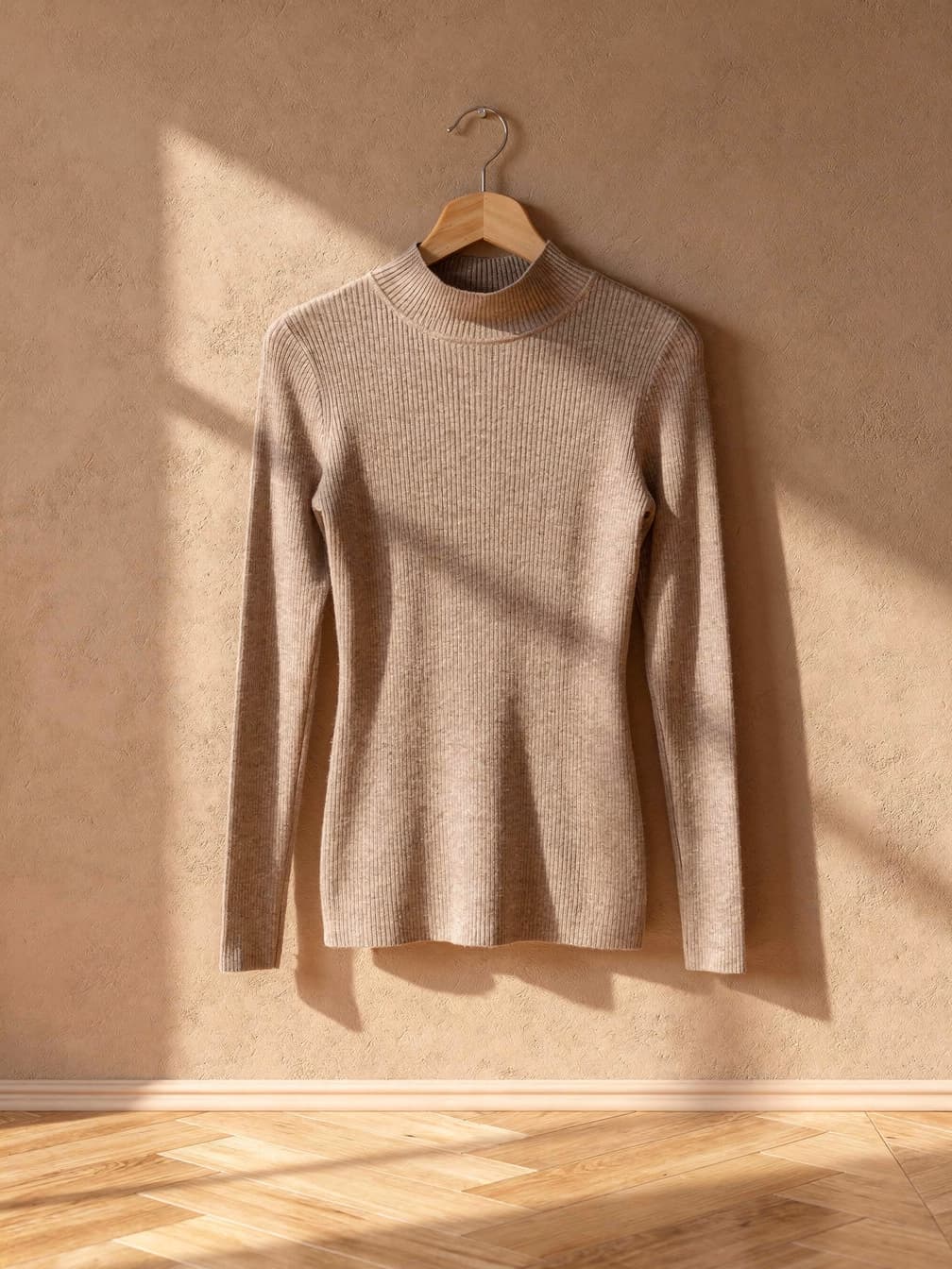 Pull col montant Noémie – Maron clair