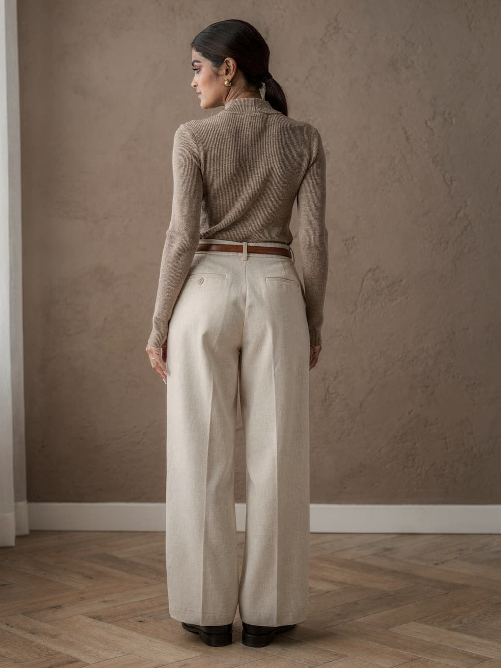 Pull col montant Noémie – Maron clair
