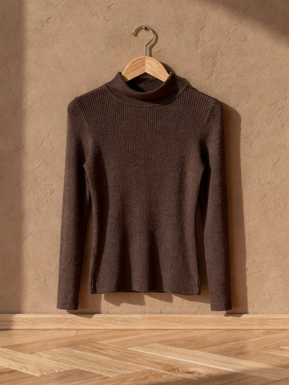 Pull col montant Noémie – Maron foncé