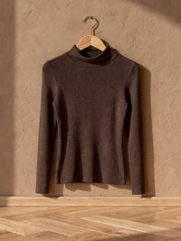Pull col montant Noémie – Maron foncé