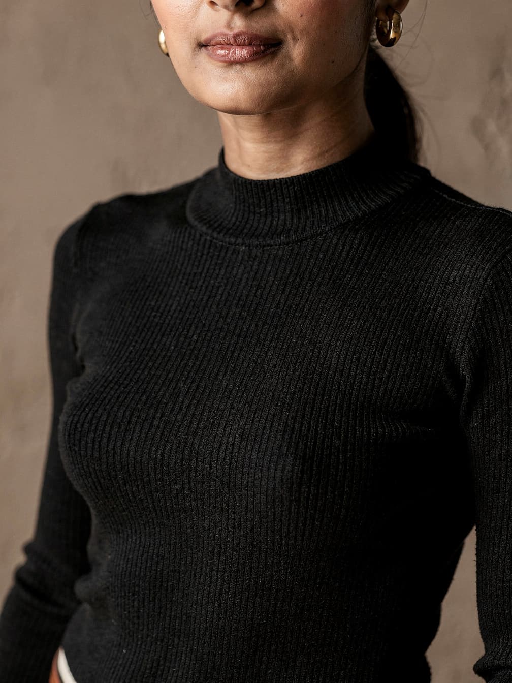 Pull col montant Noémie – Noir