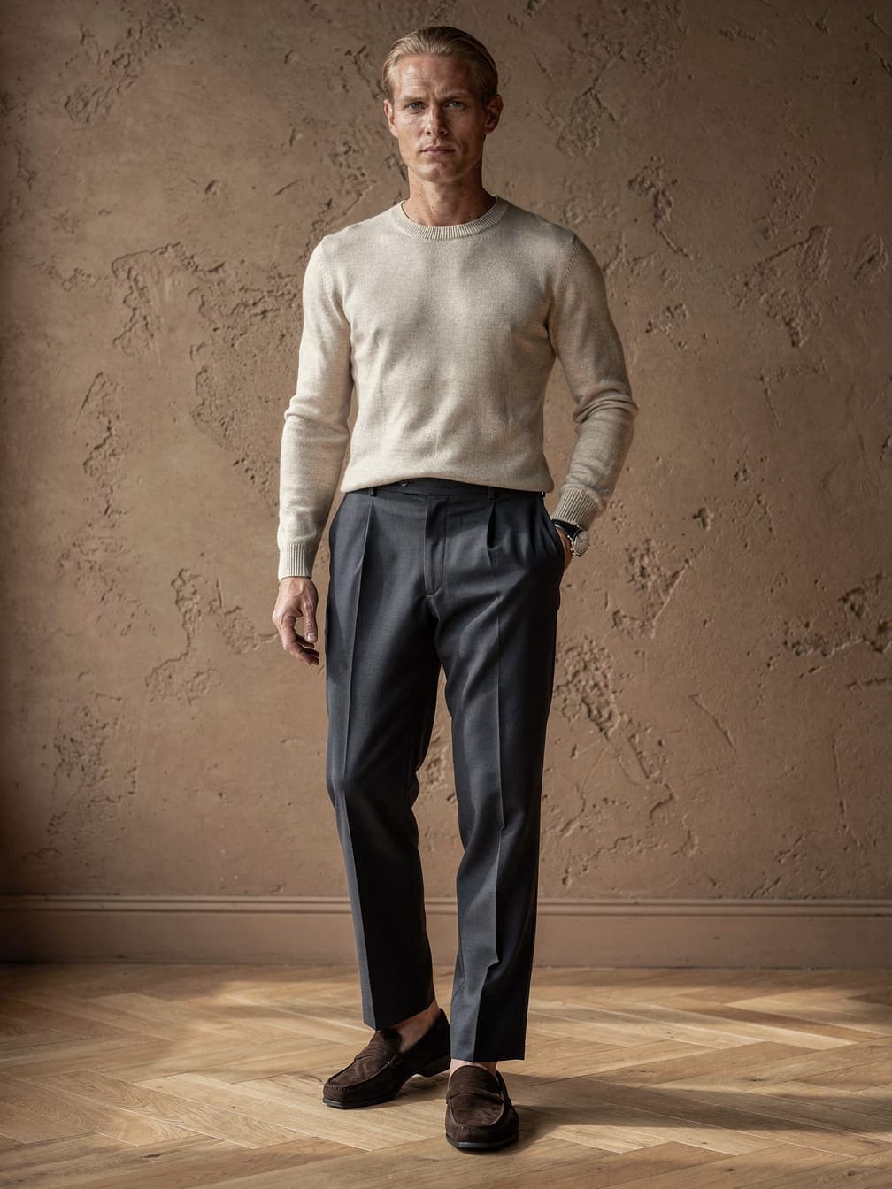 Pull col rond Octave – Beige