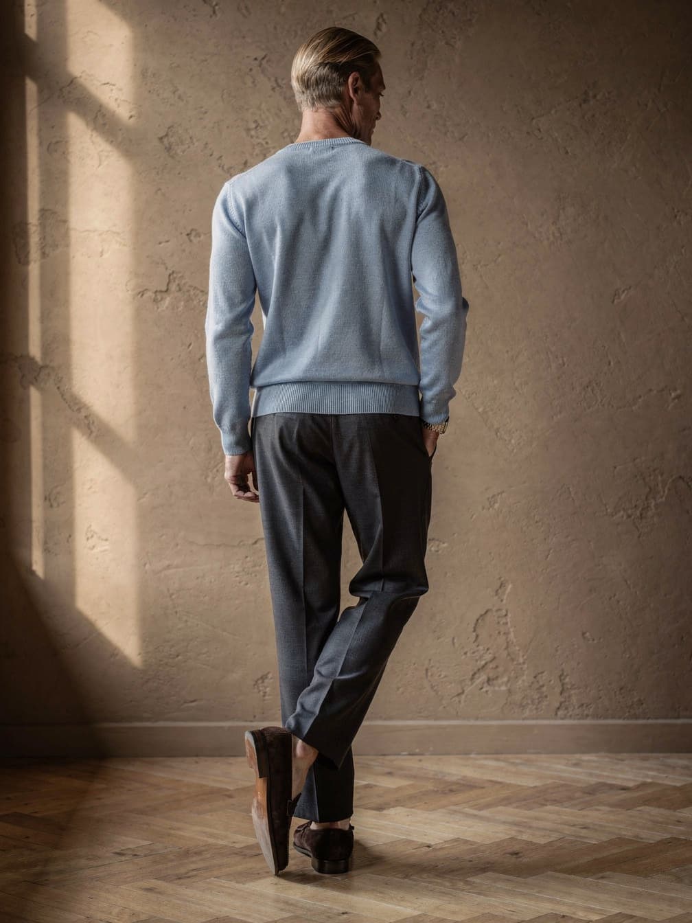 Pull col rond Octave – Bleu clair