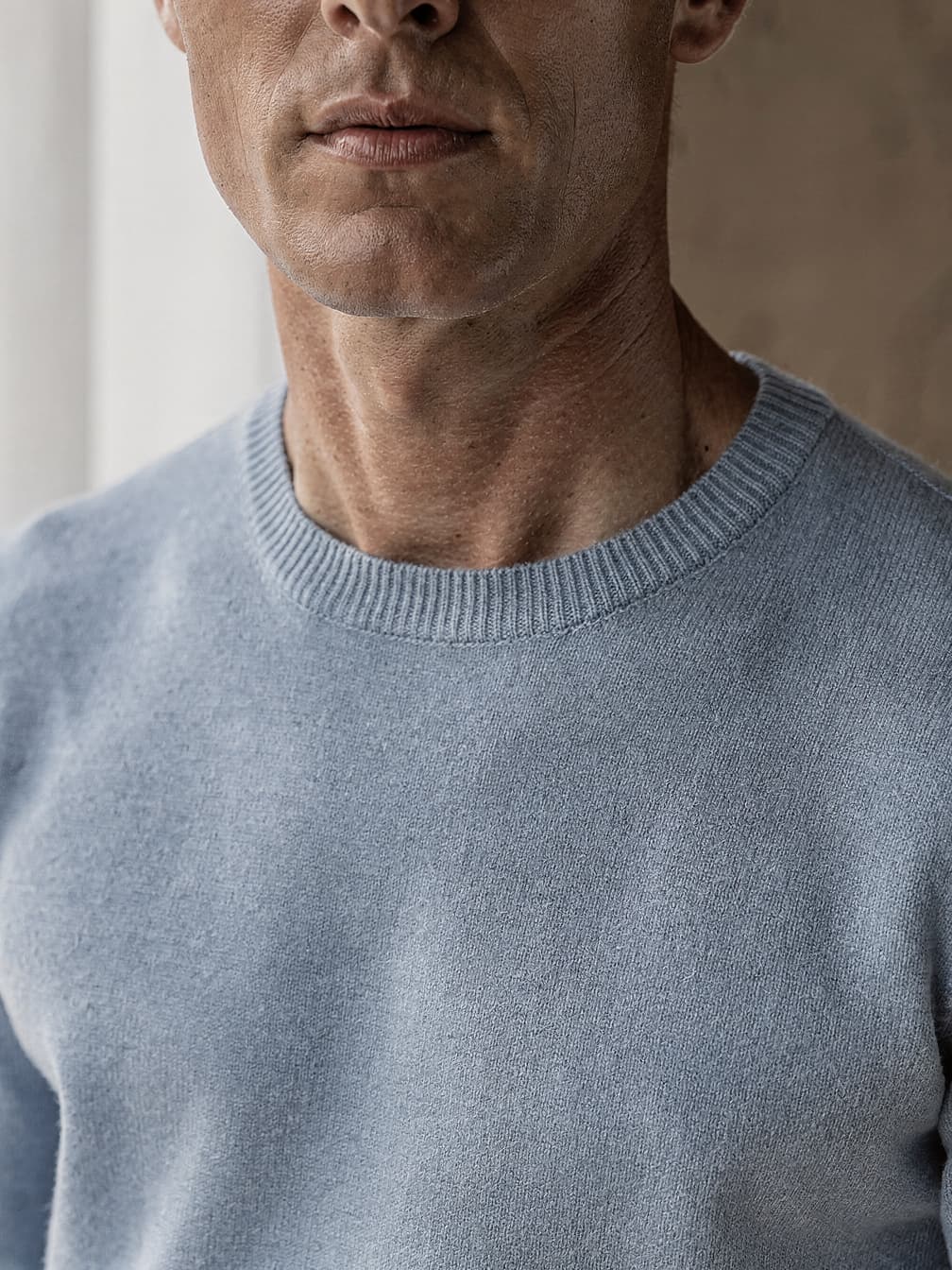 Pull col rond Octave – Bleu clair