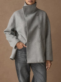 Manteau court croisé Odile – Gris