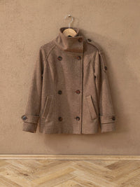Manteau court croisé Odile – Marron