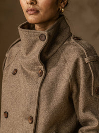 Manteau court croisé Odile – Marron