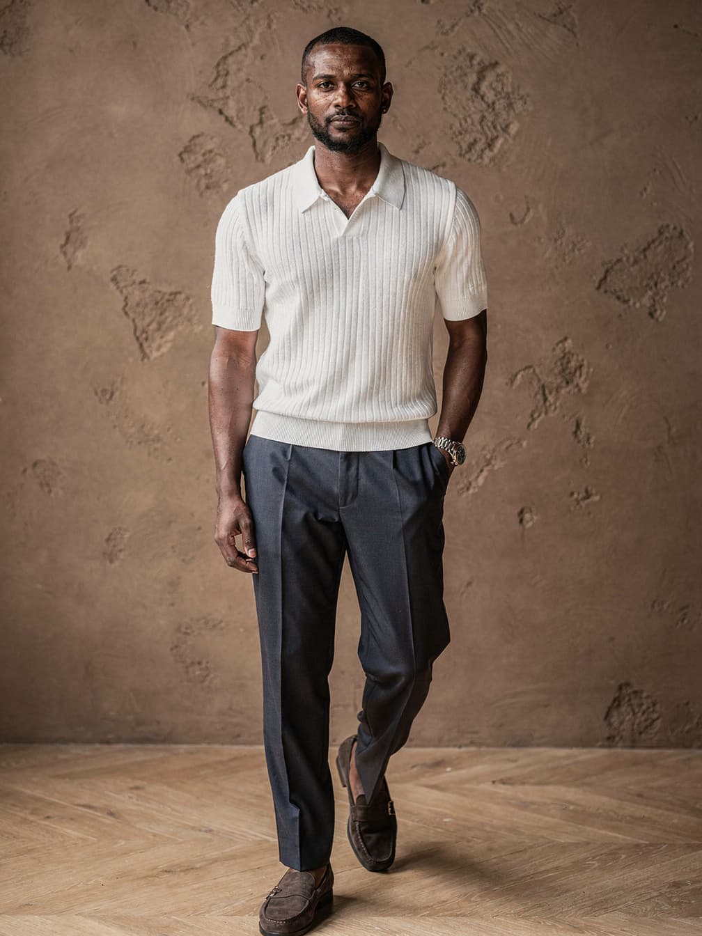 Polo en maille Paul – Blanc
