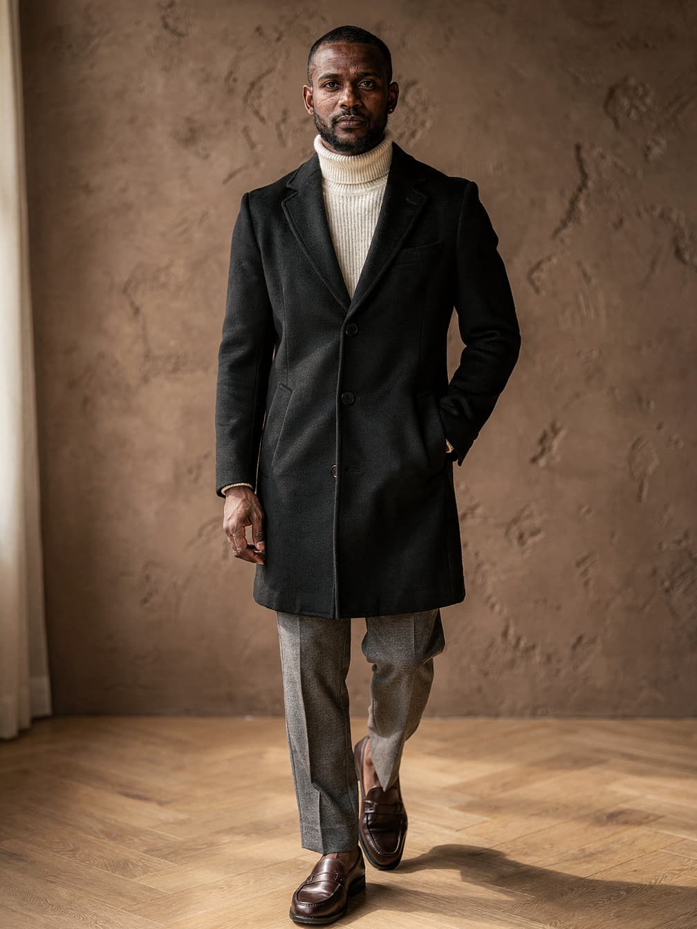 Manteau long Philippe – Noir