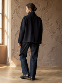 Manteau court croisé Philippine – Marine