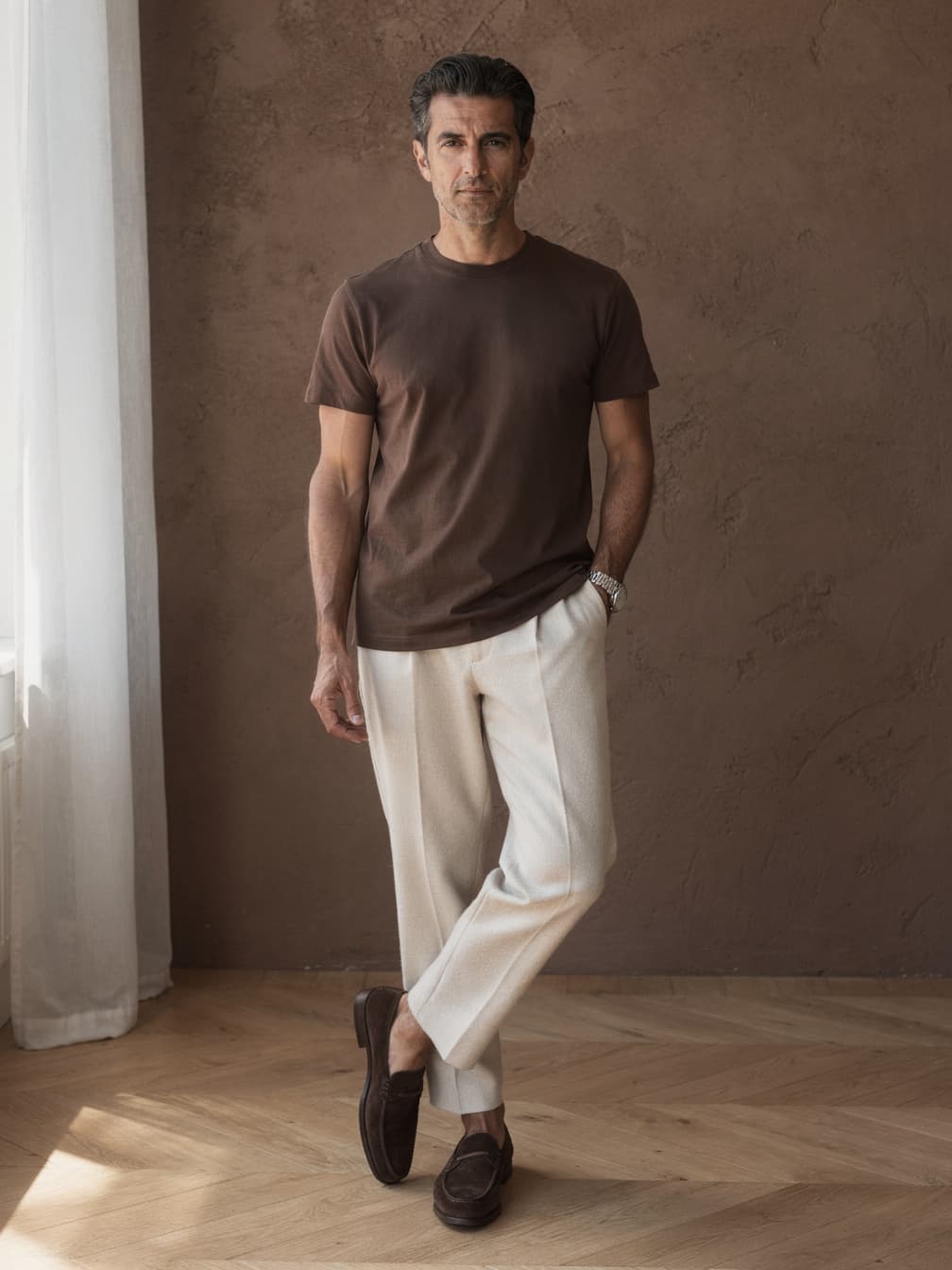 T-shirt épais Pierre – Marron